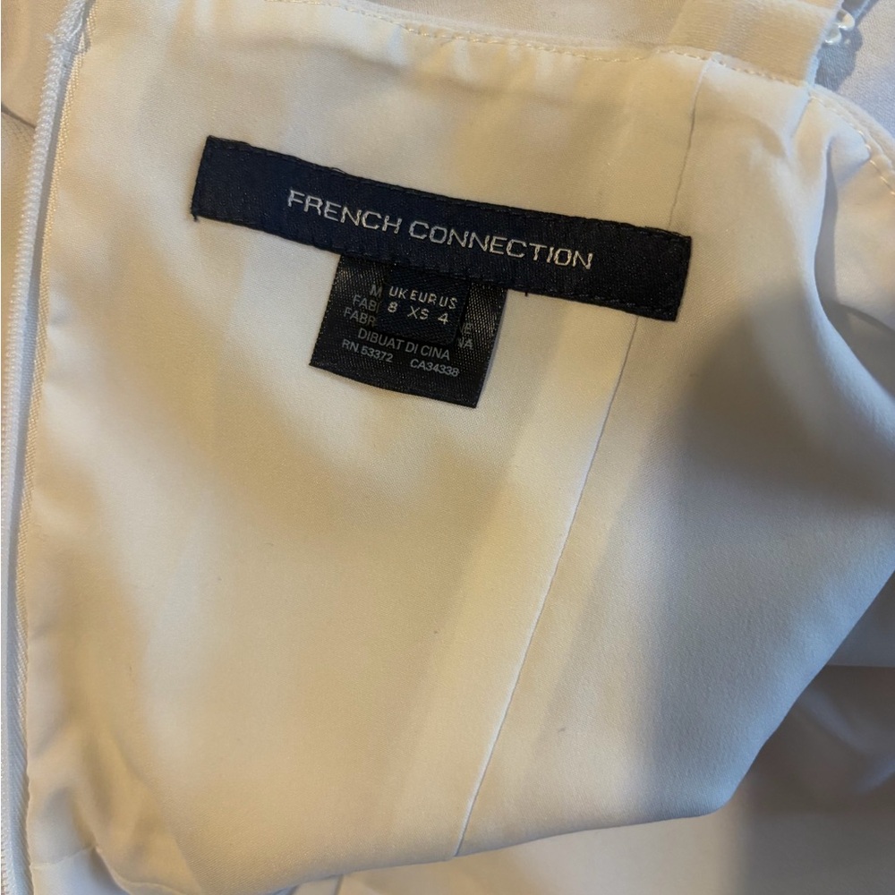 French Connection White Mini Dress with Square Neck - Picture 5 of 6